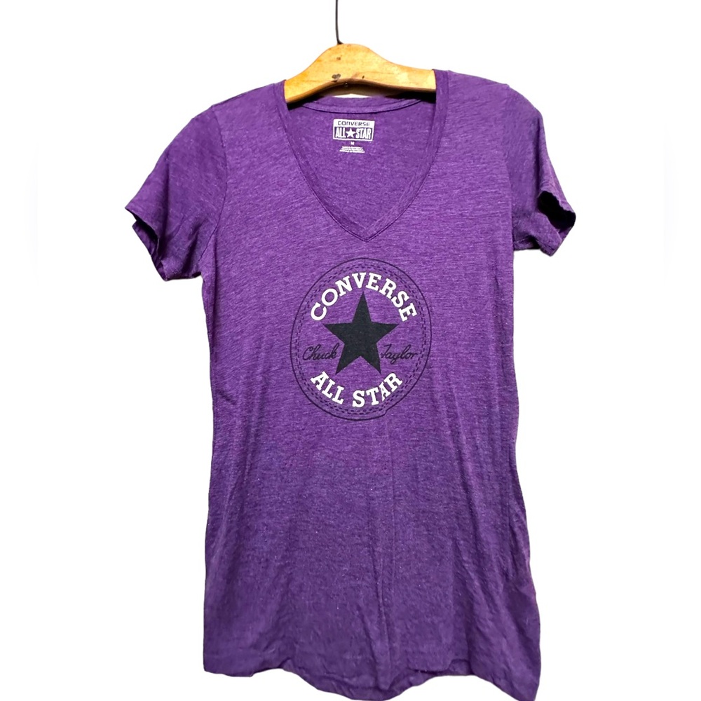 Purple Converse Wonens size Medium fitted t shirt (3063)